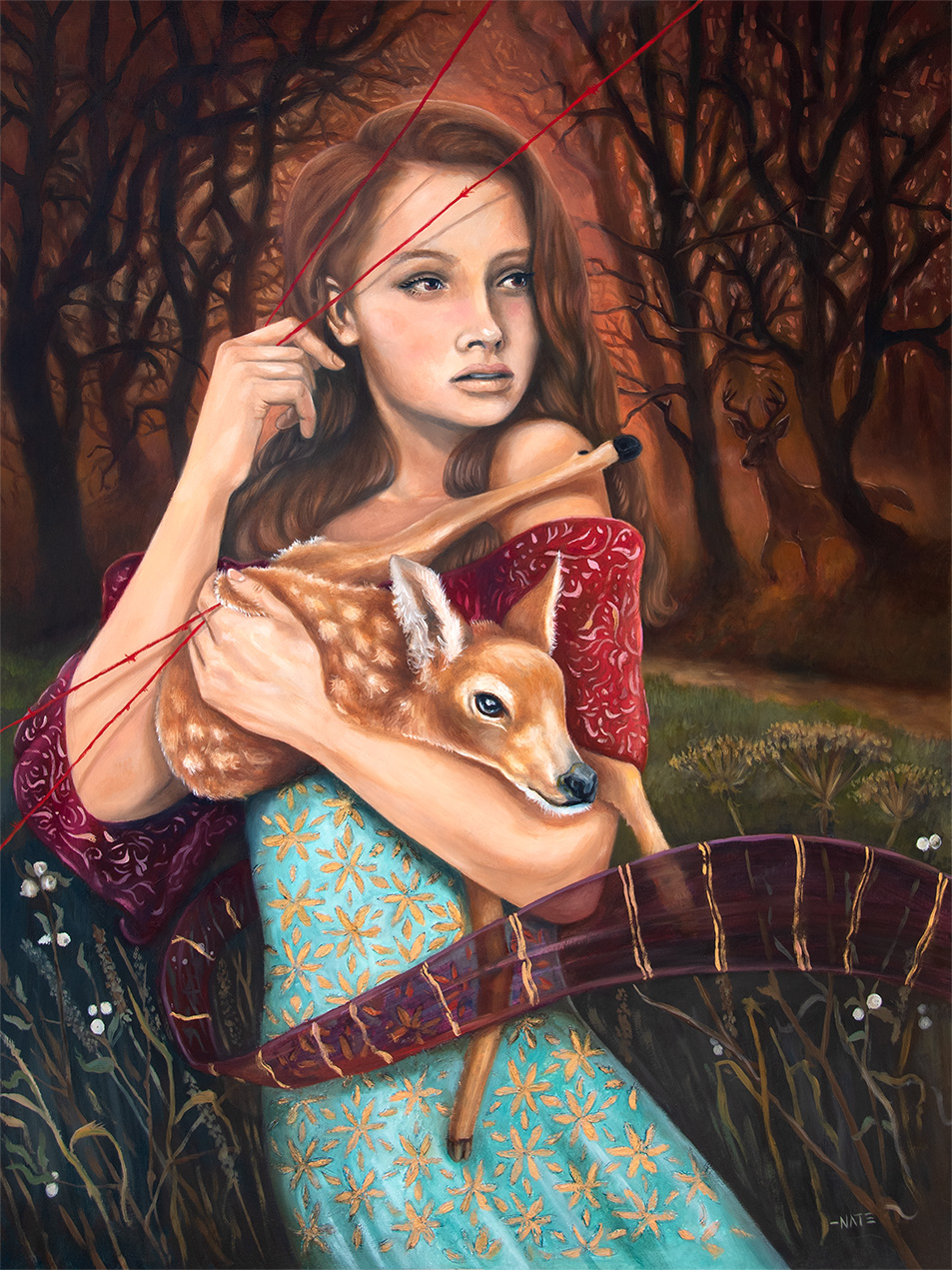Girl Stealing a Fawn - Image 2