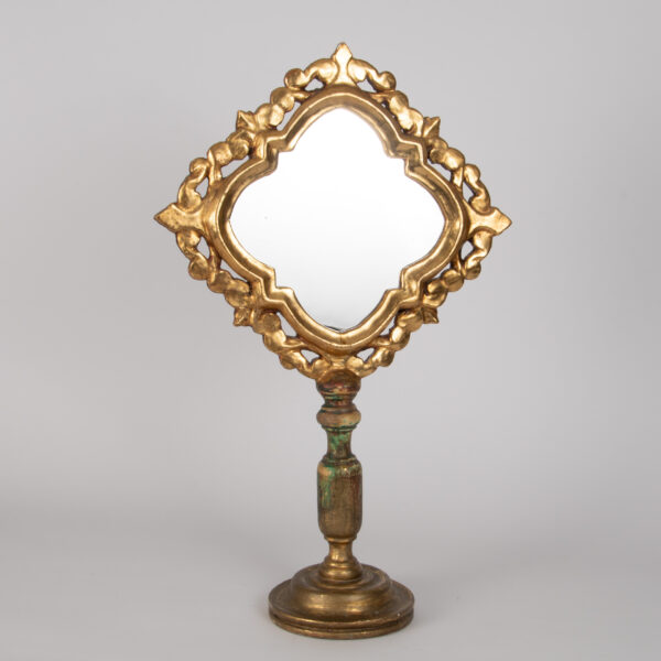 Vintage Mexican Mirror, Wood Stand