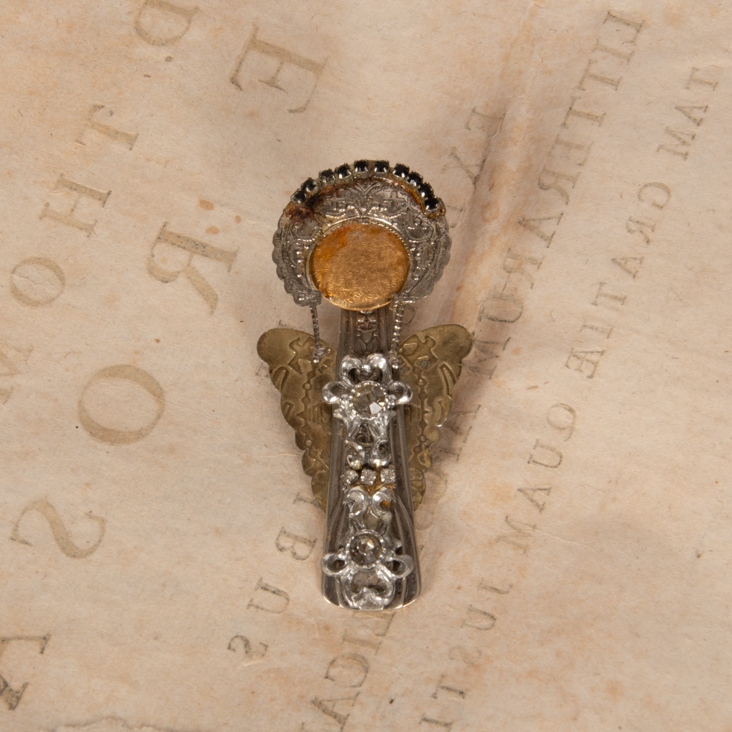 Folk Art Angel Brooch Handmade from Spoon - Image 6