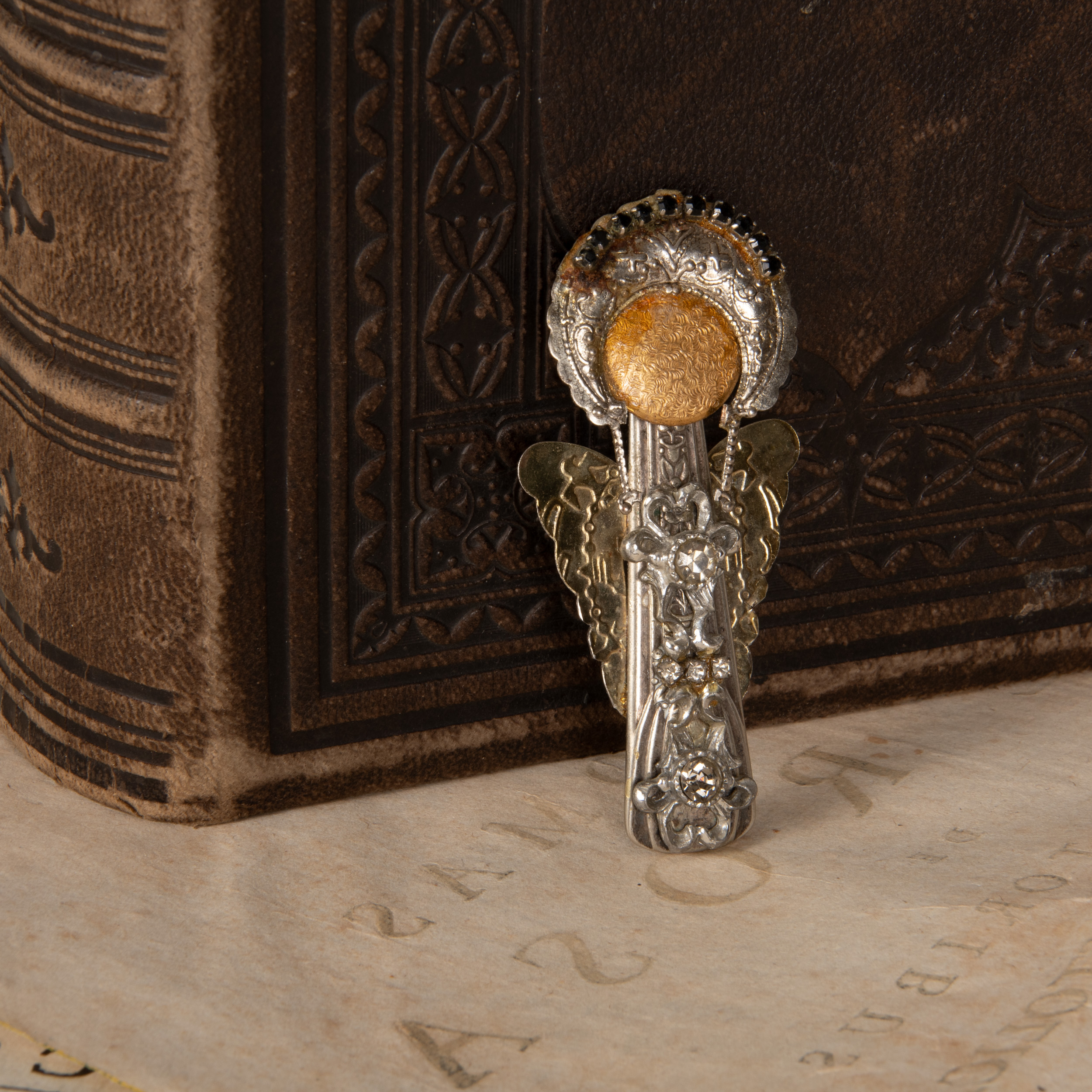 Folk Art Angel Brooch Handmade from Spoon - Image 3