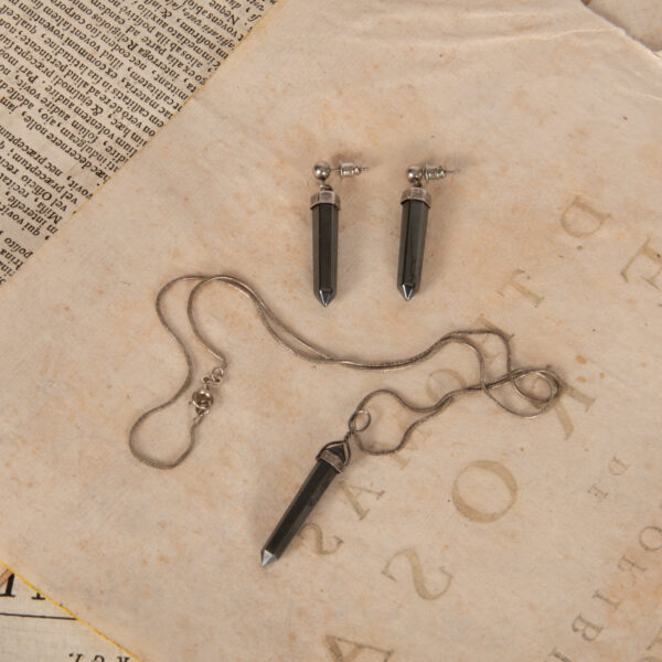Hematite Neckless and Earrings