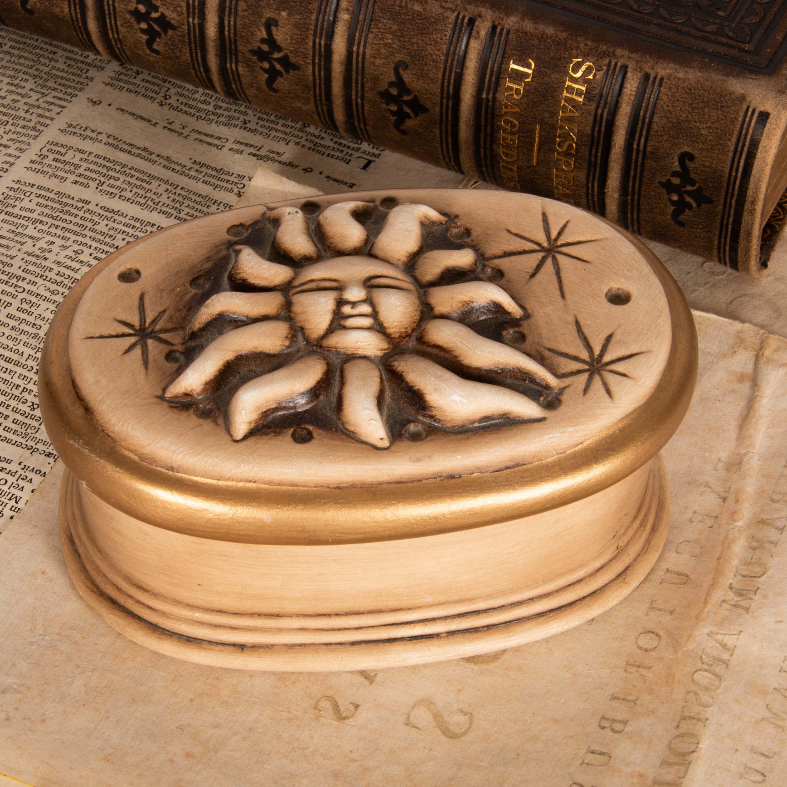 Ceramic Moon Sign Trinket Box