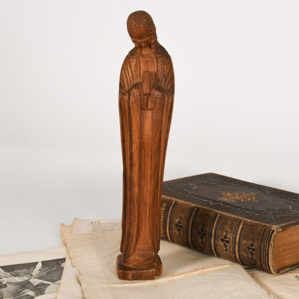 Wood Madonna, Carved, Mid-Century by "Subin"