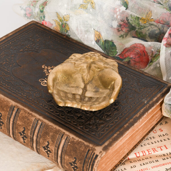 Brass Clasped Hands Grape Leaves, Trinket Dish