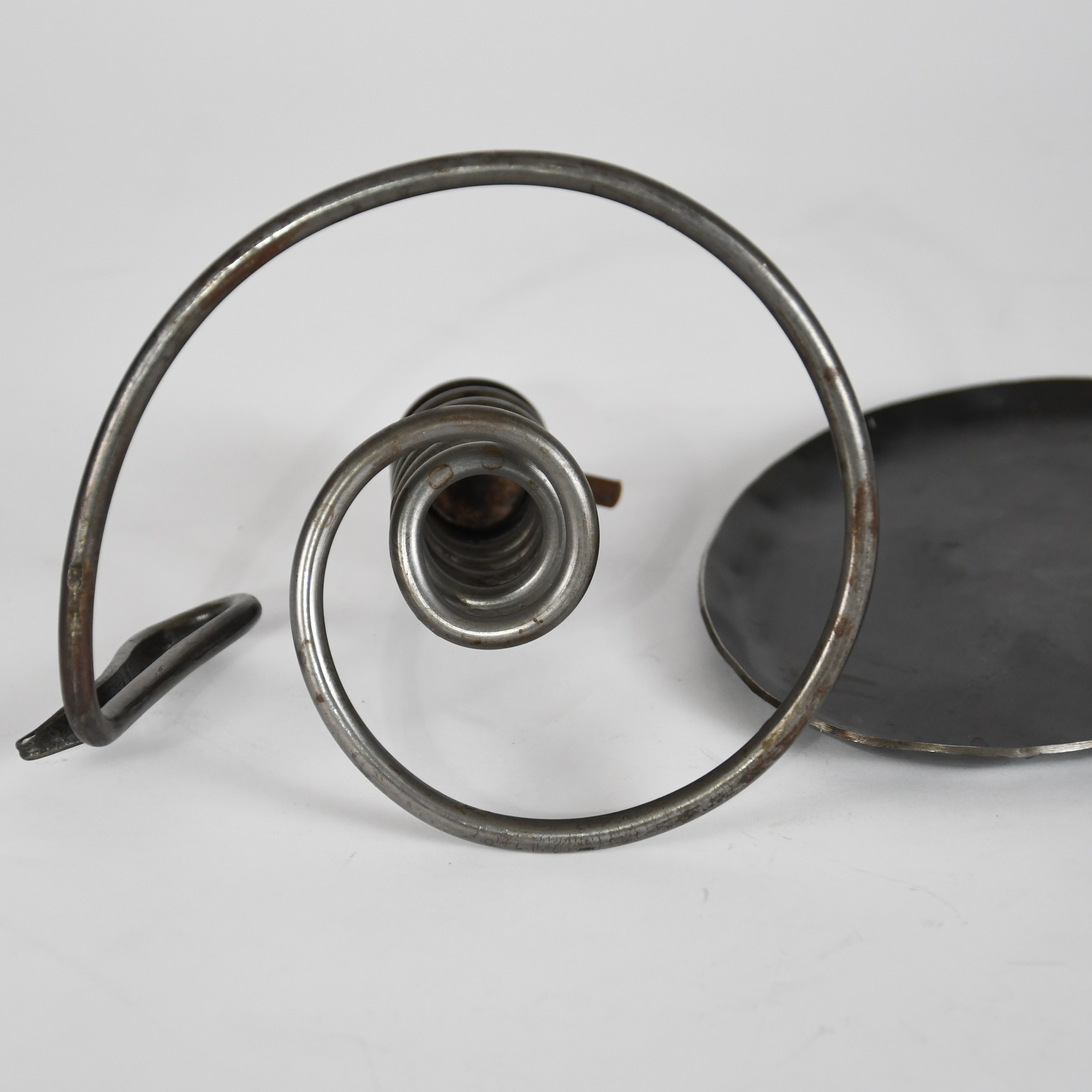 Vintage Cast Iron Spiral Coil Courting Candle Holder - Image 7