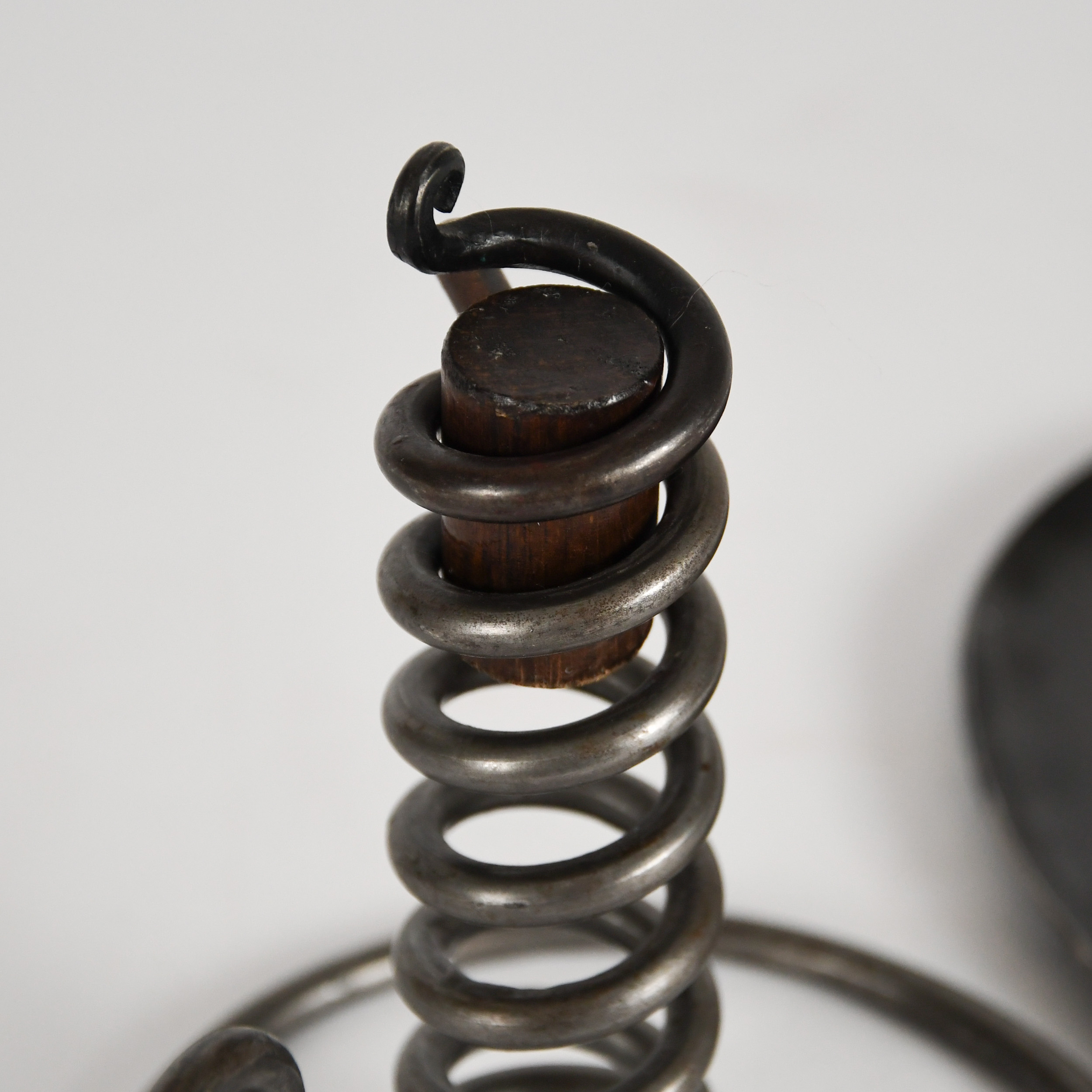 Vintage Cast Iron Spiral Coil Courting Candle Holder - Image 3
