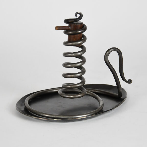 Vintage Cast Iron Spiral Coil Courting Candle Holder