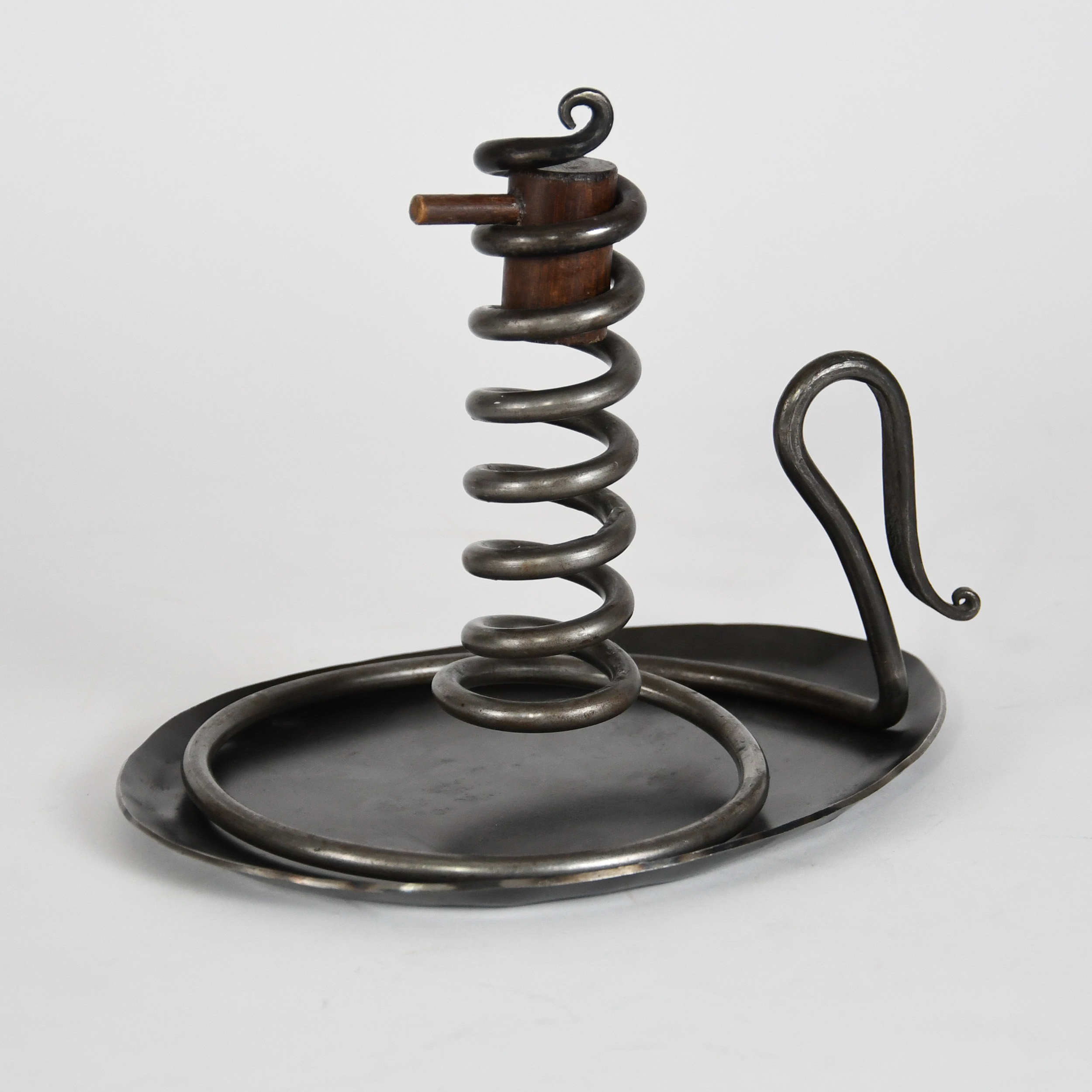 Vintage Cast Iron Spiral Coil Courting Candle Holder