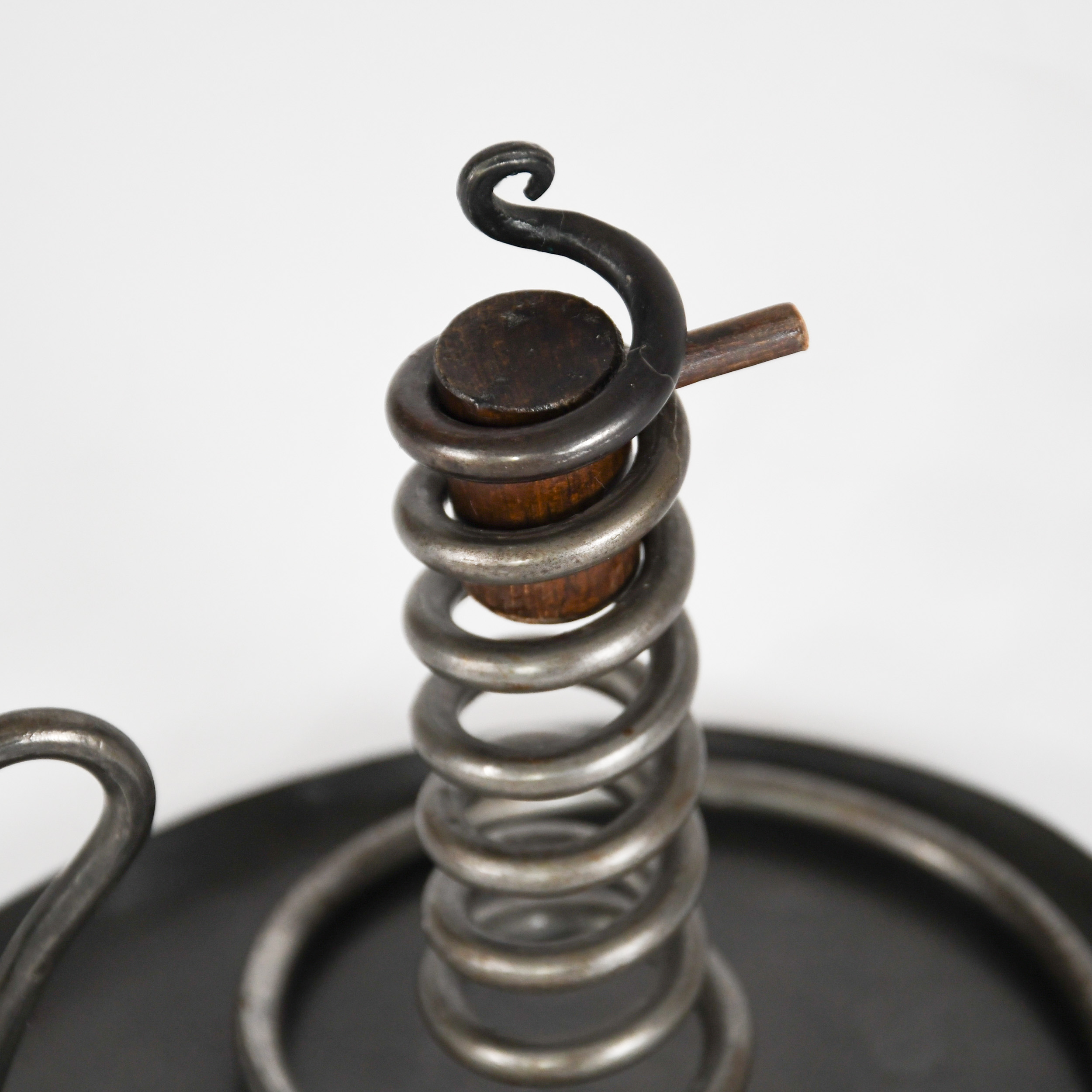 Vintage Cast Iron Spiral Coil Courting Candle Holder - Image 6