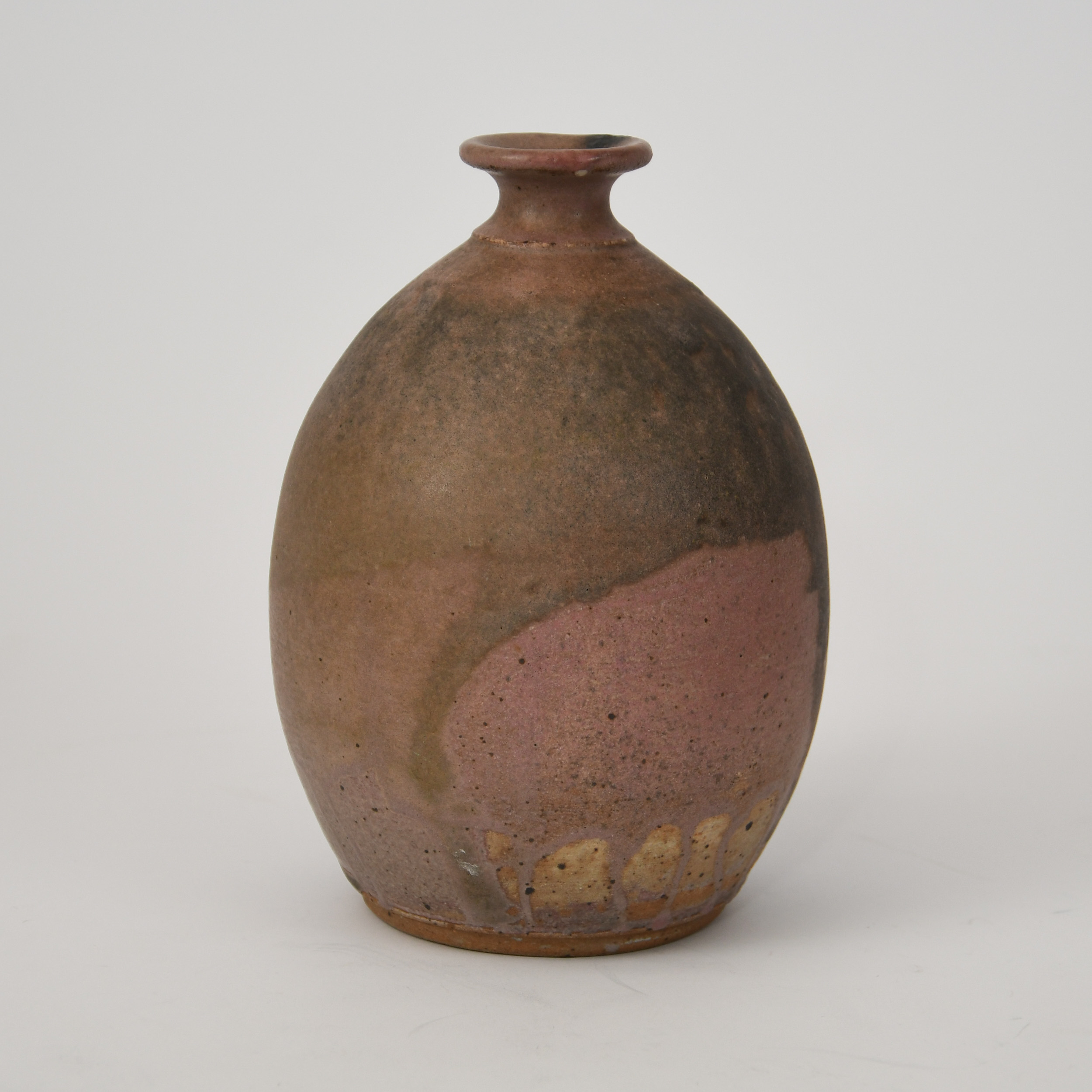 Vintage Artist-Signed Stoneware Ceramic Bottle Vase - Image 2