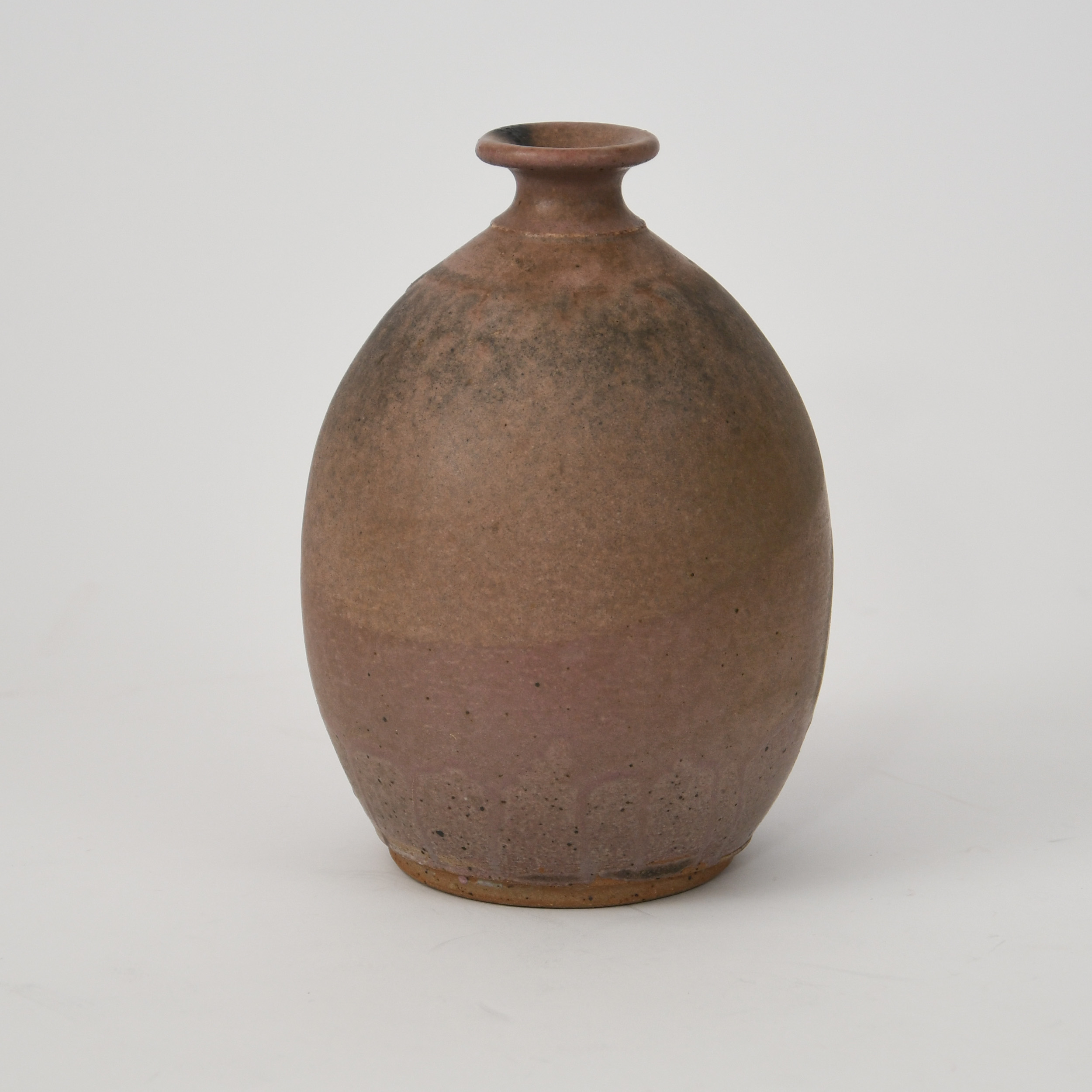 Vintage Artist-Signed Stoneware Ceramic Bottle Vase