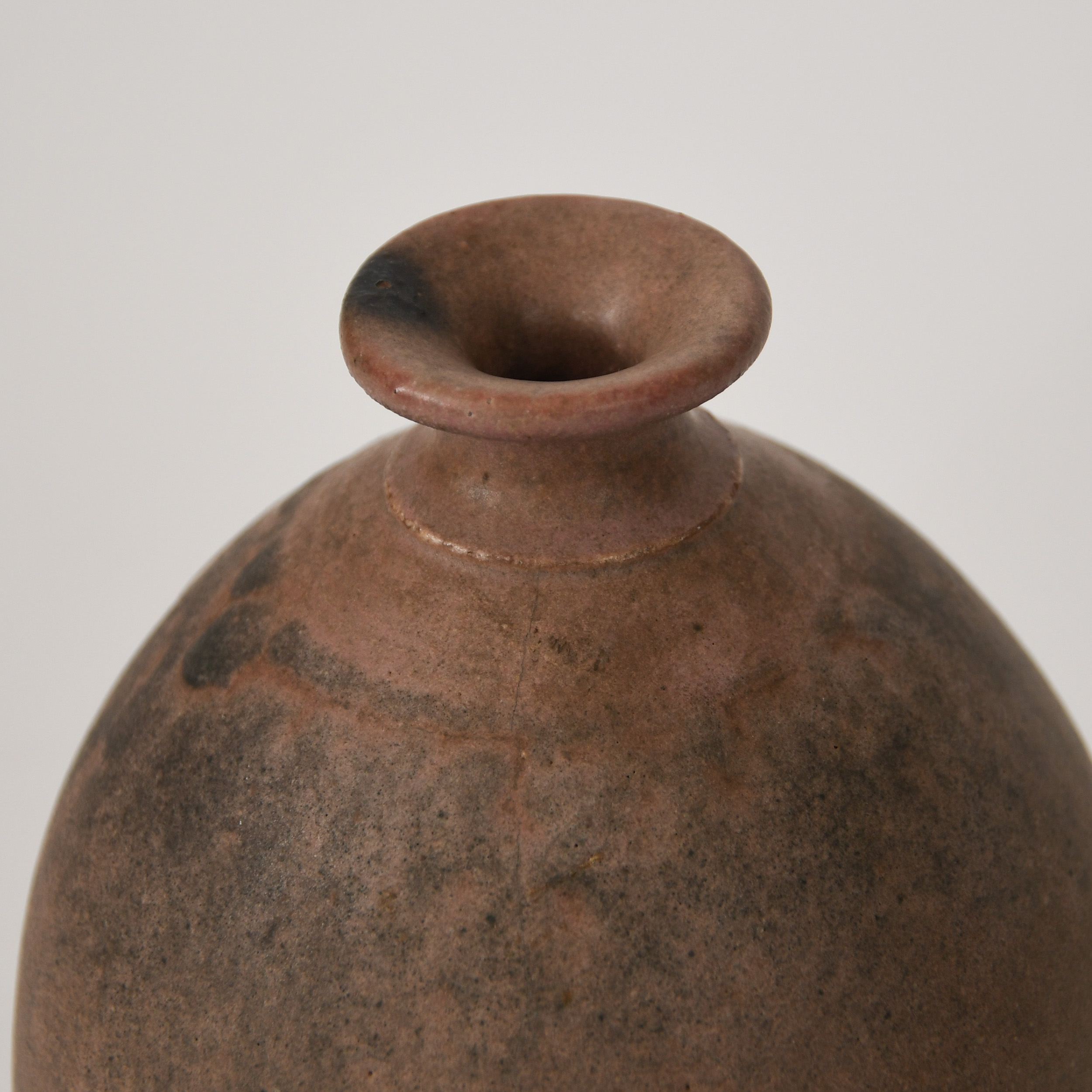 Vintage Artist-Signed Stoneware Ceramic Bottle Vase - Image 3